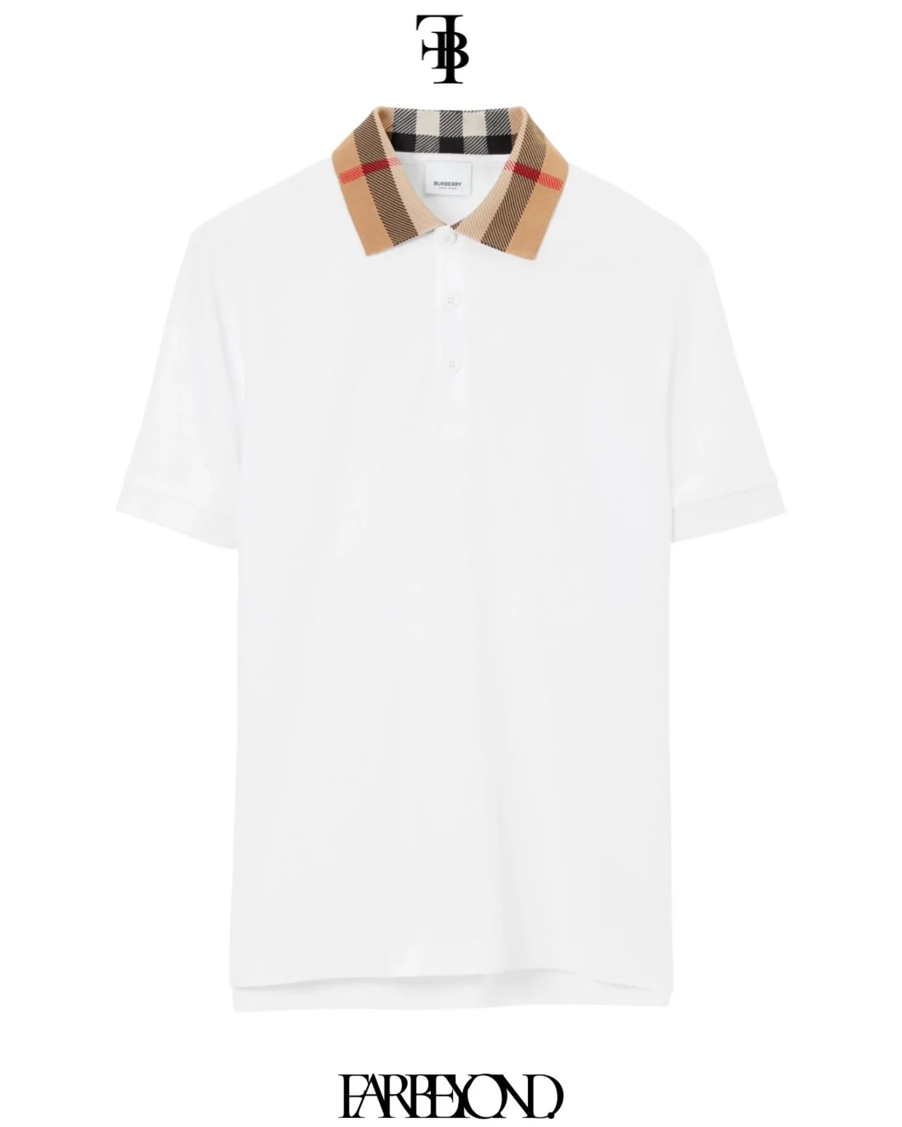 Burberry - Vintage Check Print-Detail Polo Shirt - White