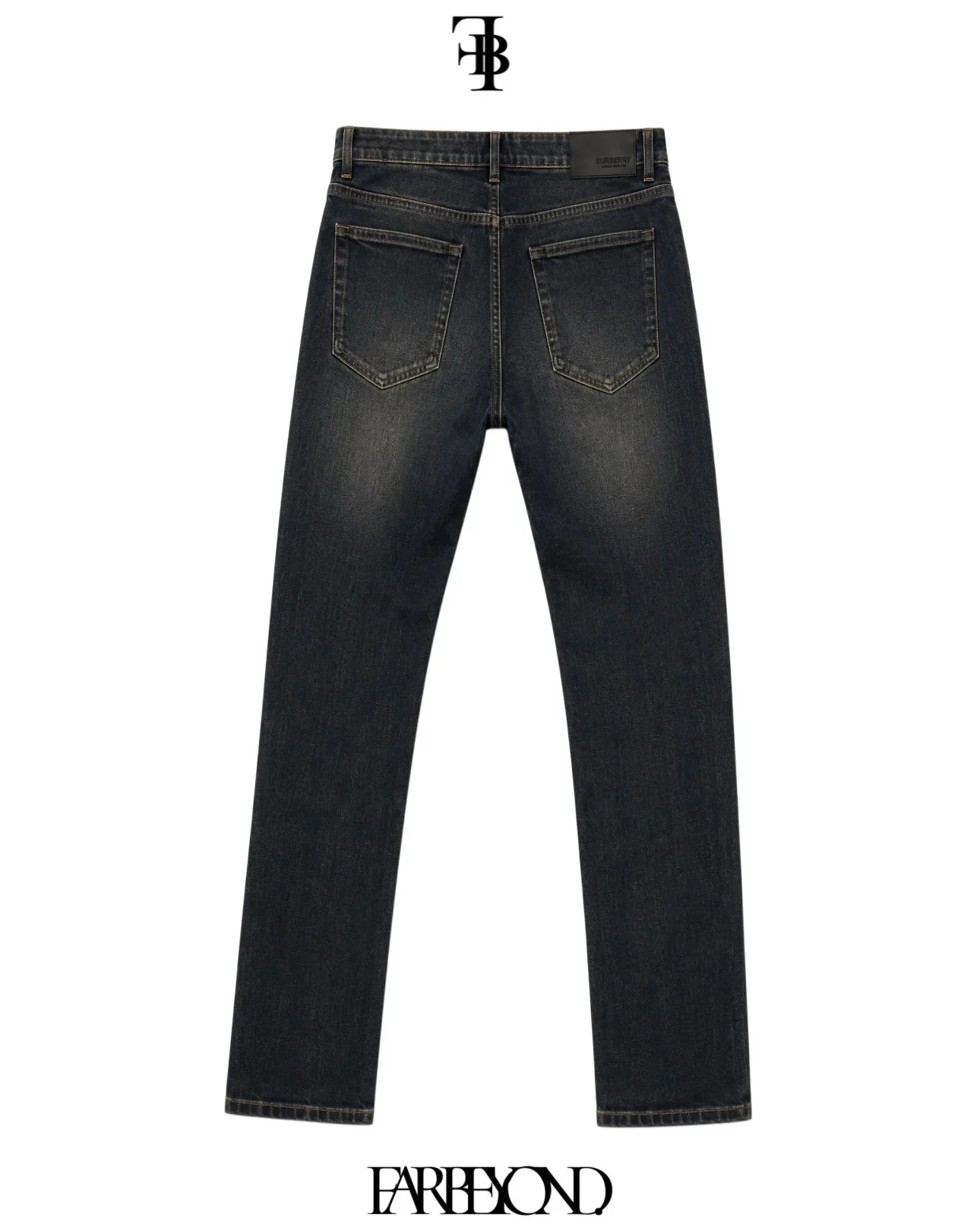 Burberry London England - Straight-Fit Denim Jeans - Dark Grey Wash - Image 2