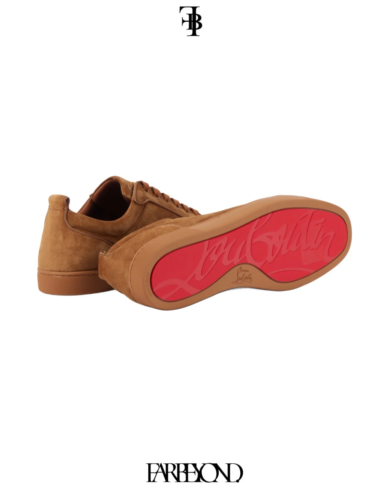 Christian Louboutin - Louis Junior Spikes Suede Sneakers - Brown - Image 2