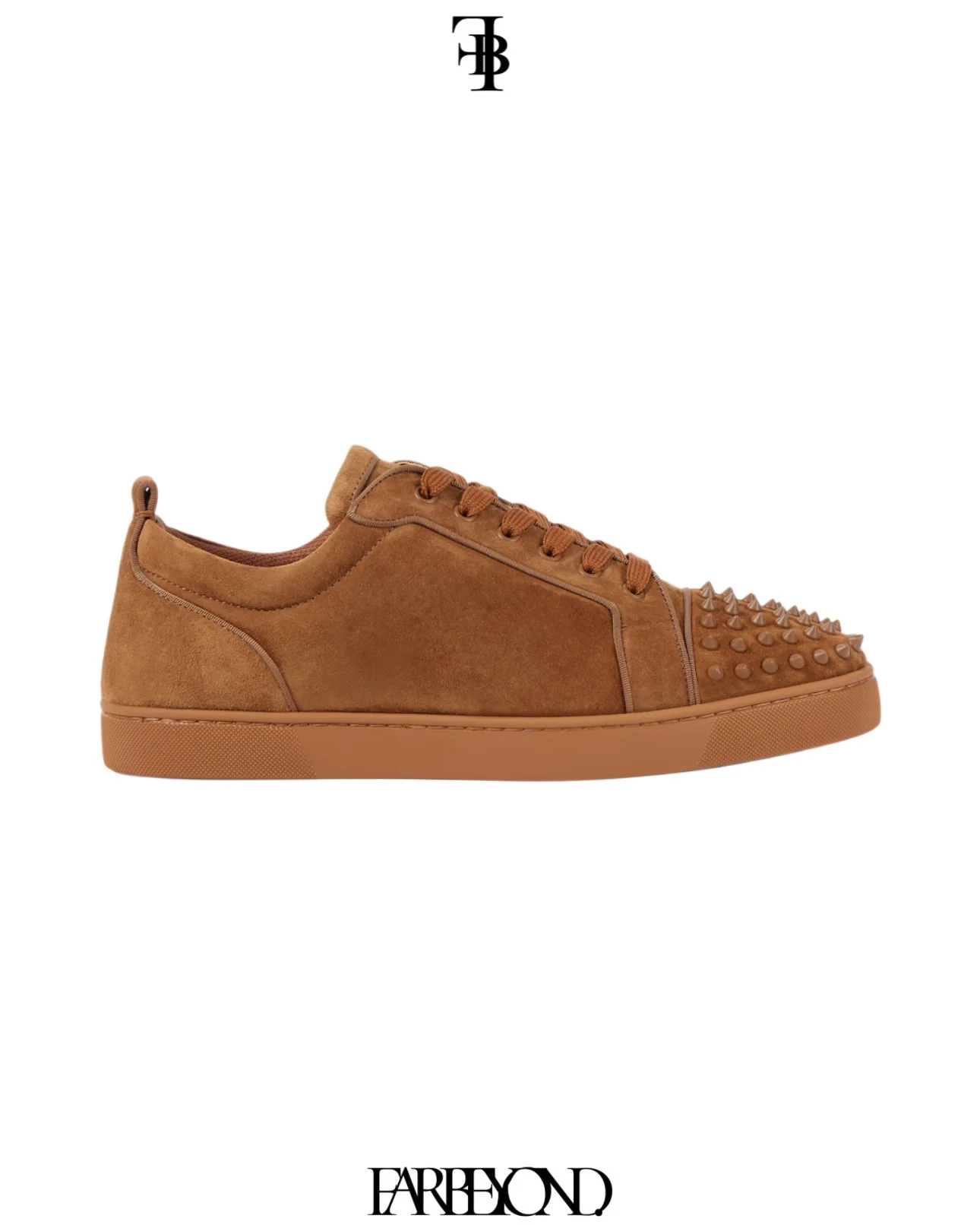 Christian Louboutin - Louis Junior Spikes Suede Sneakers - Brown