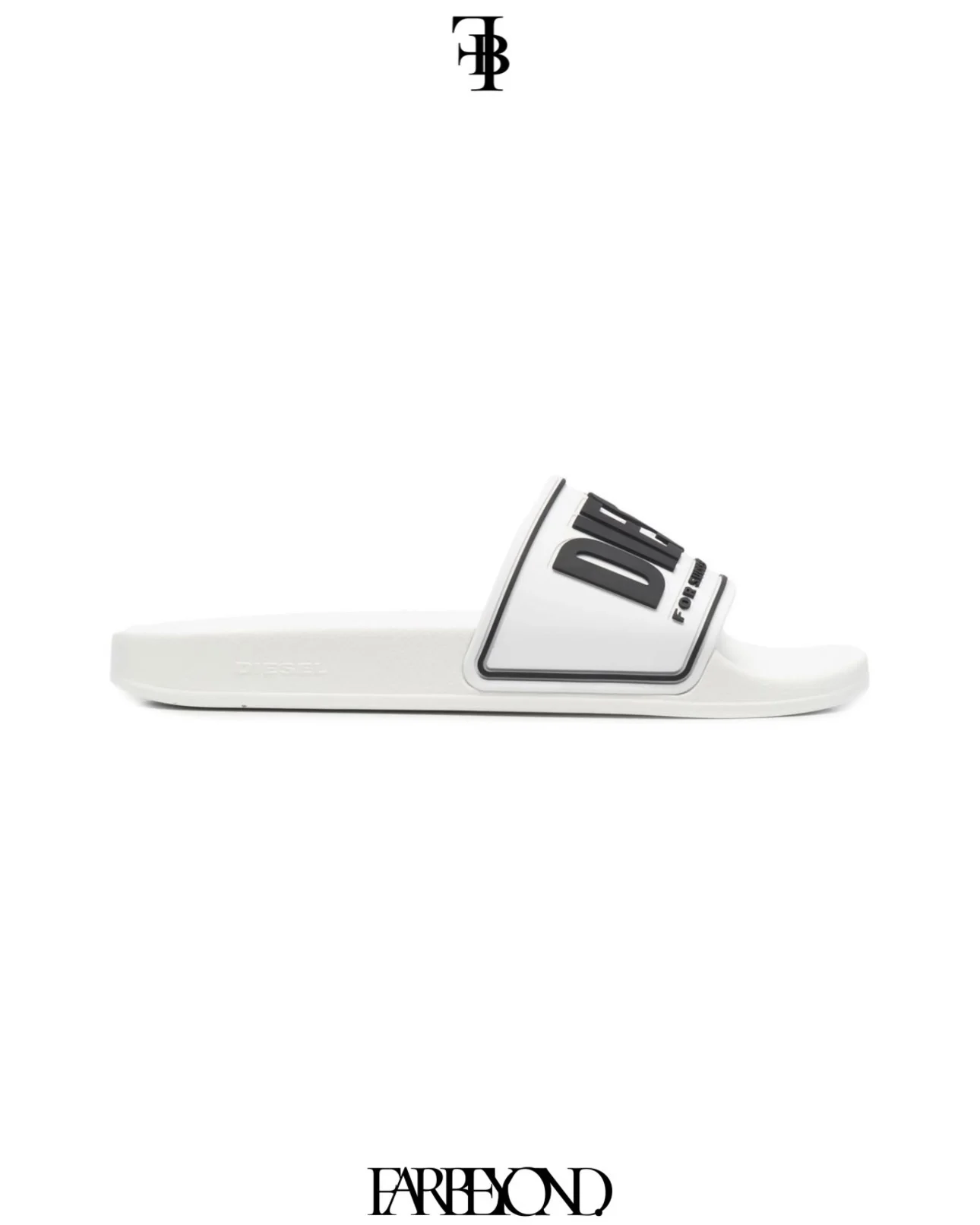 Diesel Sa-Mayemi CC Logo-Embossed Slides - White