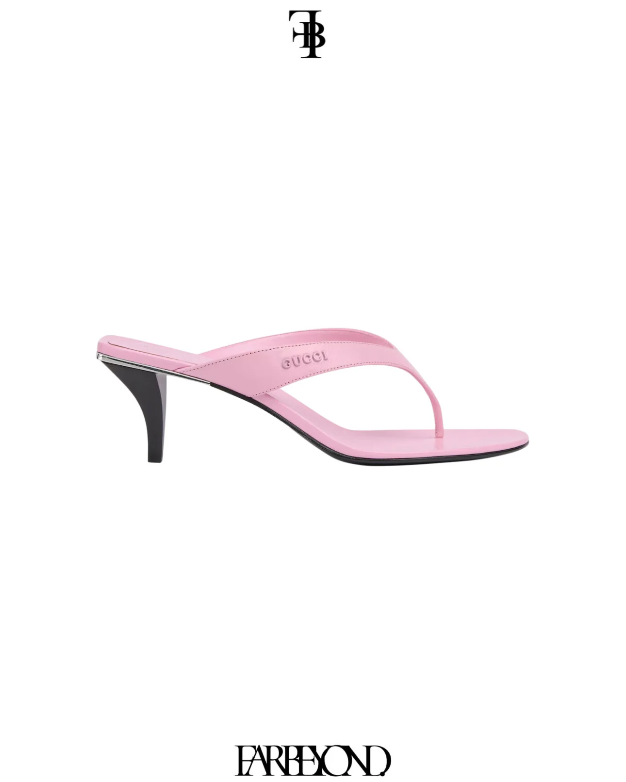 Gucci Vittoria Light Pink Leather Thong