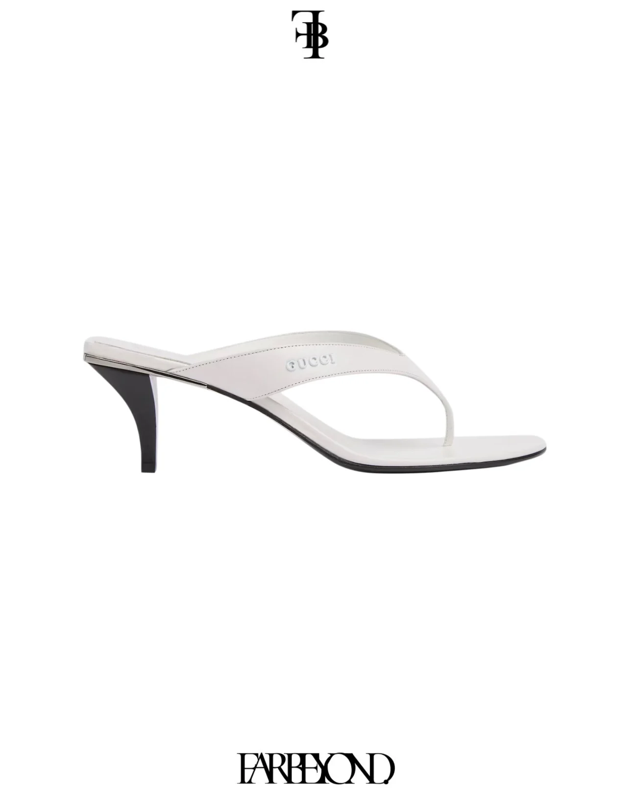 Gucci Vittoria White Leather Thong